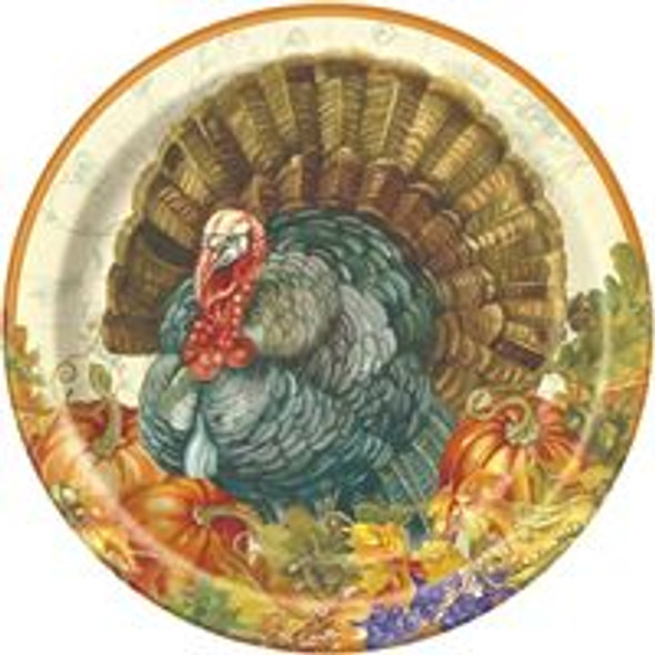 Traditional Thanksgiving Round 9 Dinner Plates  8ct"