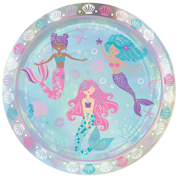 Iridescent Mermaid Dinner Paper Plates