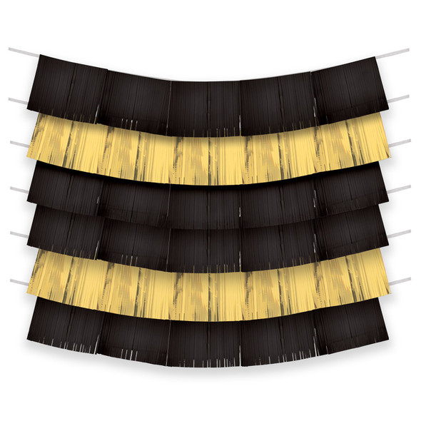 Black & Gold Foil Fringe Backdrop