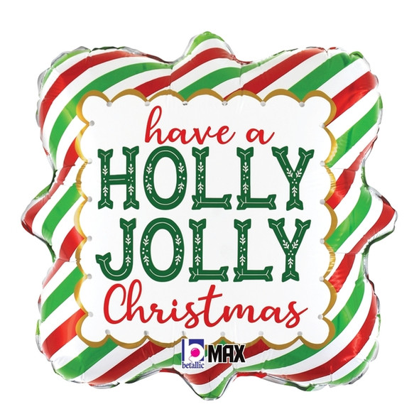 Holly Jolly Foil Mylar Balloonfor Christmas Holidays