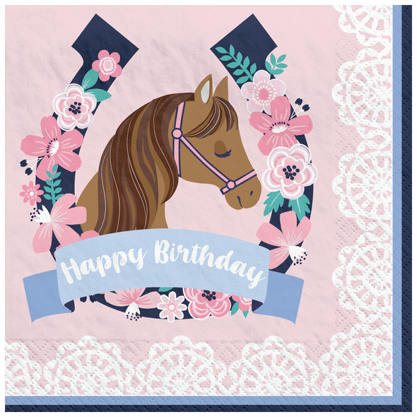 Saddle Up Horse Theme Large Napkins