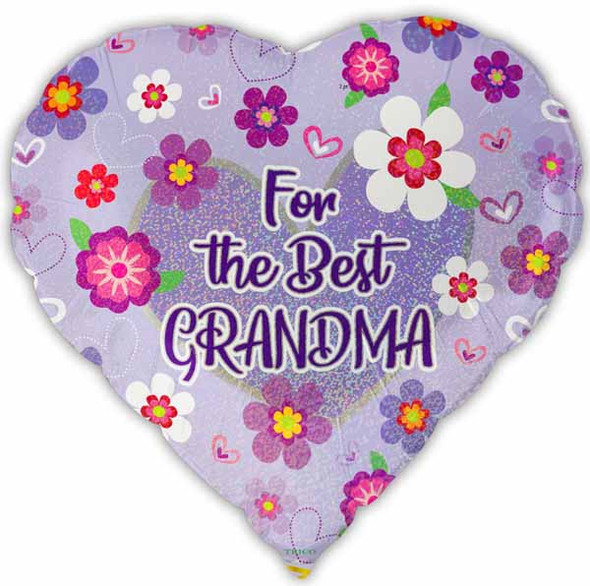 Heart Shaped Foil Balloon For The Best Grandma