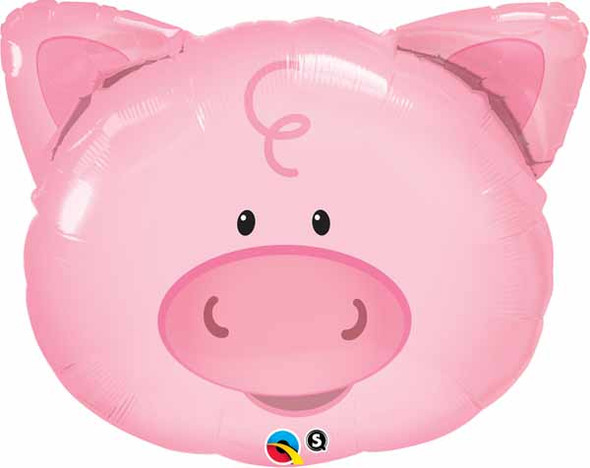 Cute Pink Pig Face Foil Balloon