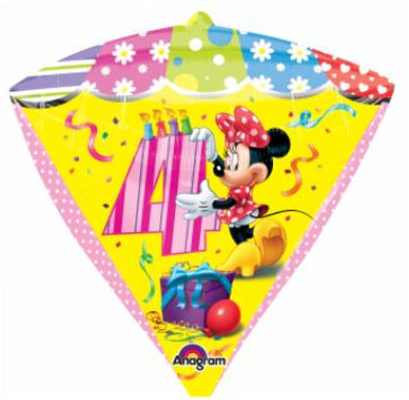 Minnie Mouse 4th Birthday Foil Balloon