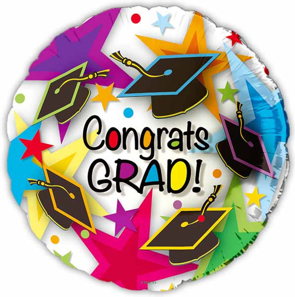 Colorful Congrats Grad 18" Foil Balloon
