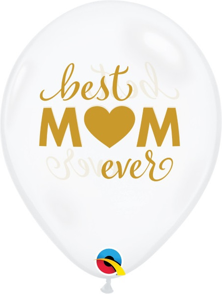 Diamond Clear Best Mom Ever Latex Balloon