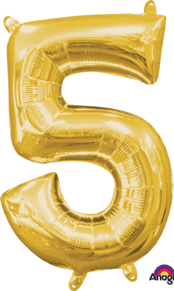 16" number 5 five air-filled foil mylar balloon 16" number 5 five air-filled foil mylar balloon