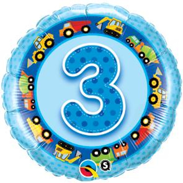 3rd Birthday Construction Theme Foil Balloon