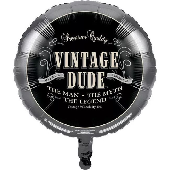 Vintage Dude Foil Balloon 18" The Man Myth Legend Birthday Party Decorations