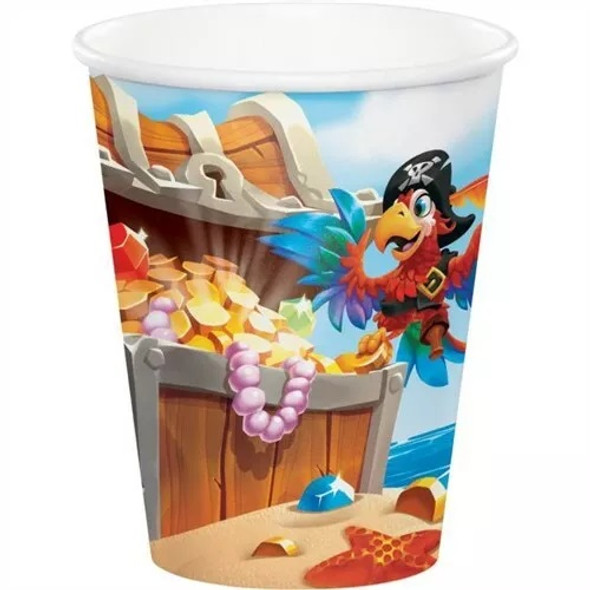 Pirate Treasure 9 oz Hot/Cold Cups Paper Boy Kids Birthday Tableware 8/CT