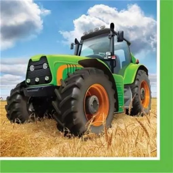 Tractor Time Lunch Napkins Farm Birthday Party Decoration 16/CT