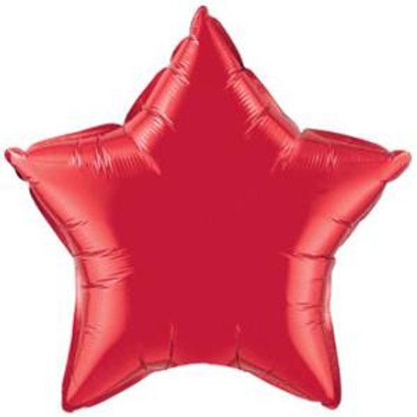 20" Star Shaped Solid Color Foil Balloon Ruby Red