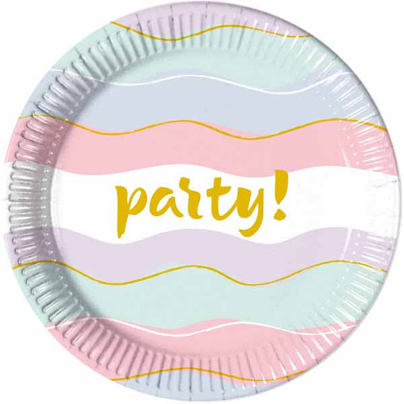Elegant Pastel Waves Party! Paper Plates Elegant Pastel Waves Party! Paper Plates