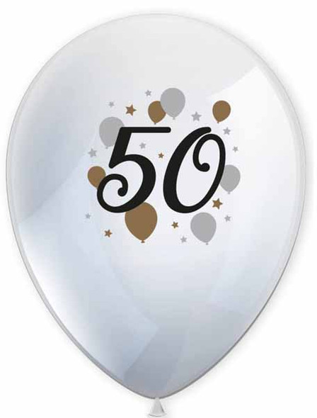 printed number 50 milestone birthday or anniversary latex balloon printed number 50 milestone birthday or anniversary latex balloon