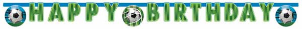 Die Cut Jointed Paper Banner Happy Birthday For Soccer Fans Die Cut Jointed Paper Banner Happy Birthday For Soccer Fans