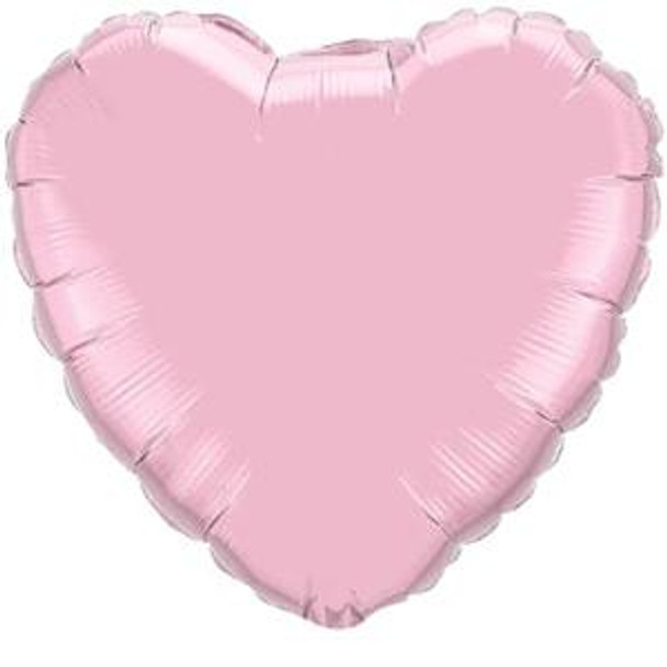 18" Heart Shaped Pearl Pink Foil Balloon