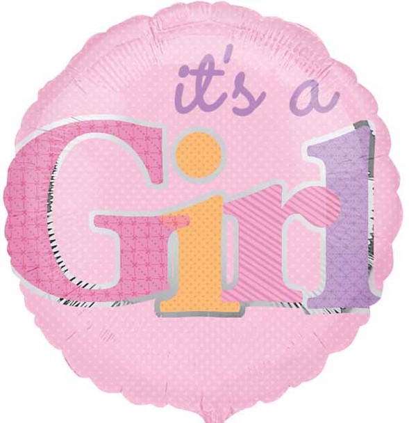 18" Baby Girl Foil Balloon