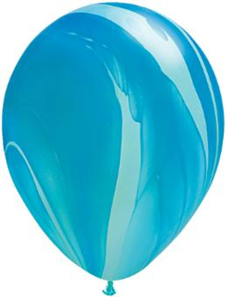 30" Superagate Rainbow Blue Color Latex Balloons