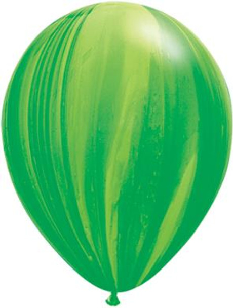 30" Superagate Rainbow Green Color Latex Balloons