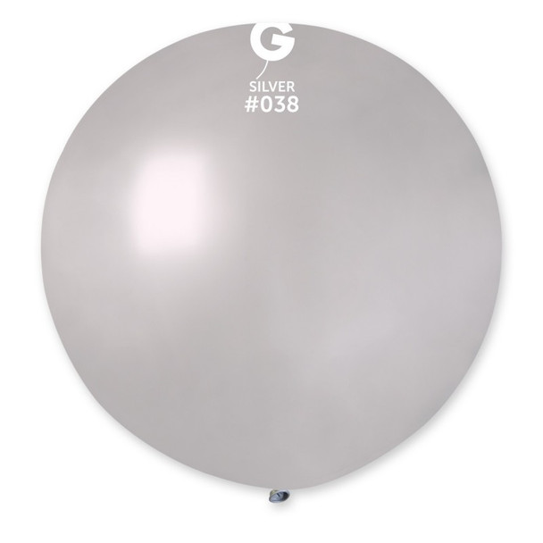 Large Metallic Silver Premium Quality Latex Balloon
