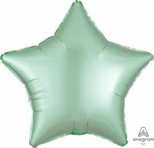19" Star Satin Luxe Mint Green Foil Balloon