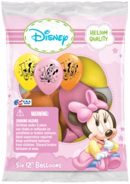 Minnie Mouse 1st Birthday Latex Balloons Pack