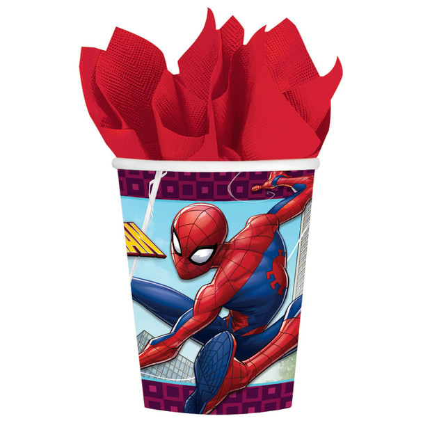 Marvel Spider-Man Birthday Party Paper 9 oz Tumbler Cups 8 Pack