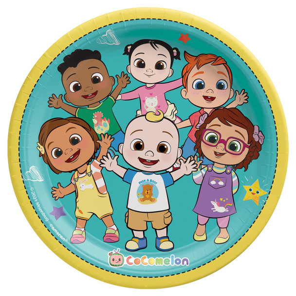 Cocomelon 9" Round Birthday Party Dinner Plates