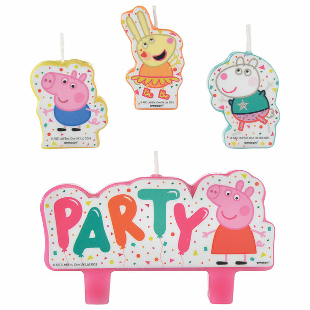 Peppa Pig Confetti Birthday Party Cake Candle Set 4 PCS