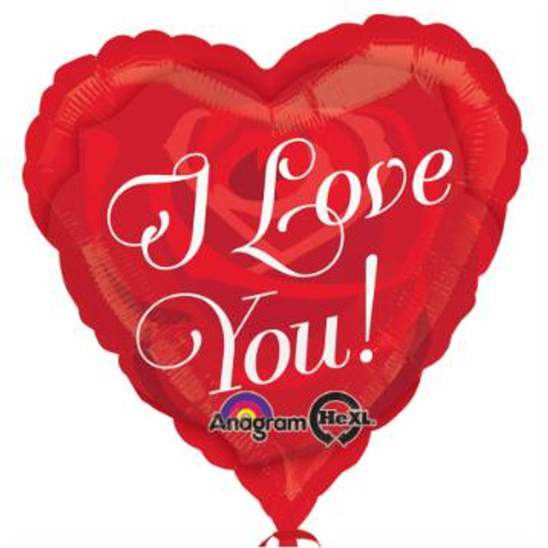 Anagram 18" I Love You Rose Heart Shaped Foil Balloon Party Decor