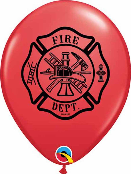 Pioneer 11" Latex Balloon Red Fire Department