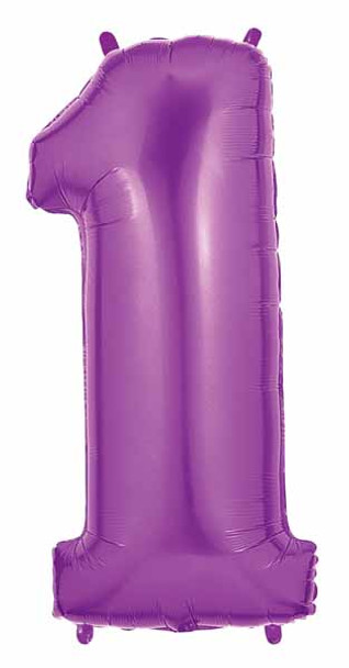 Huge Number 1 Metallic Purple Balloon