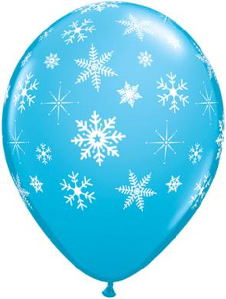 Snow flake pattern 11" Blue Balloon