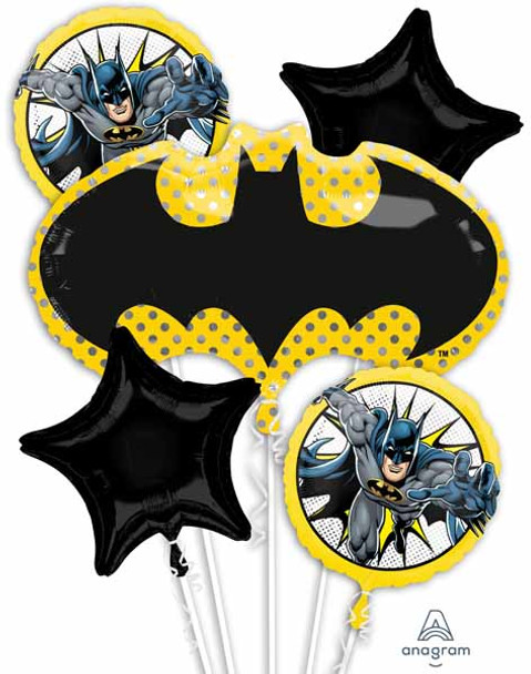 Anagram DC Batman 5 Foil Balloons Bouquet Birthday Party Decor