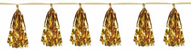 8' Metallic Tassels Hanging Garland Gold Party Decor