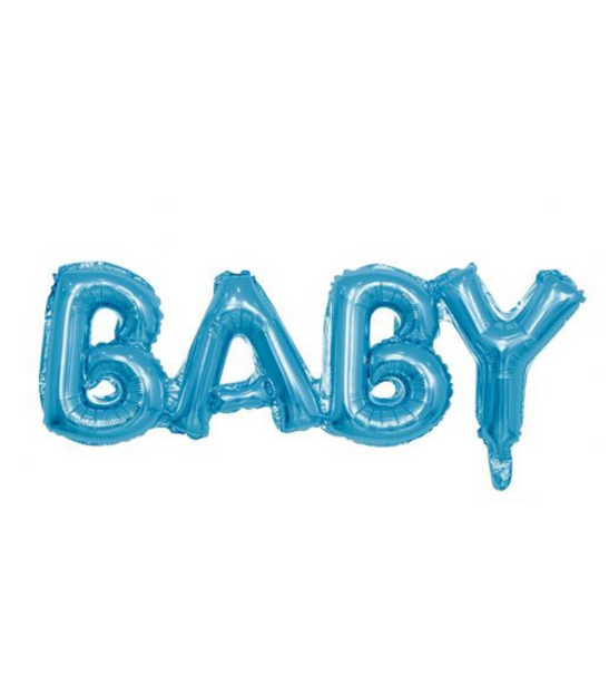 Blue Air-Filled 33" Baby Word Script Mylar Foil Balloon Decor