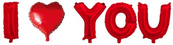 Red Air-Filled 50" I â¤ YOU Heart Script Mylar Foil Balloon Decor