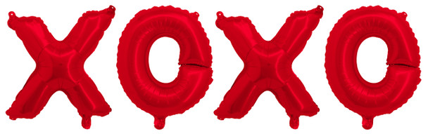 red XOXO script phrase foil balloon