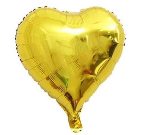 Gold Heart 18" Supershape Mylar Foil Balloon