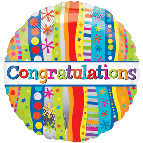 Congratulations Bold And Wavy Foil Balloon