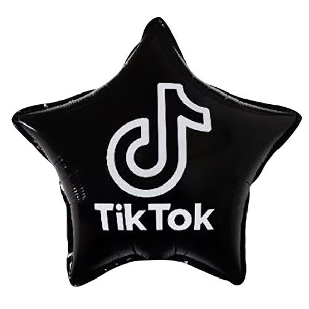 TikTok 18" Star Shape Black Foil Balloon