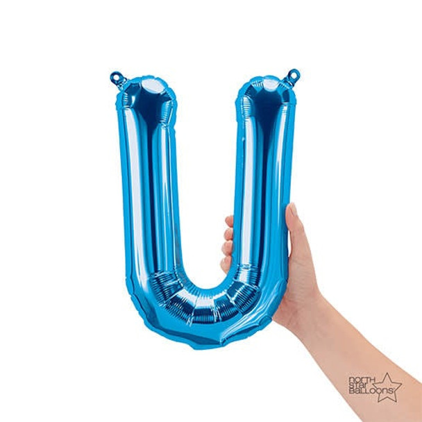 Anagram 16" Air-Filled Letter "U" Shape Foil Balloon Blue