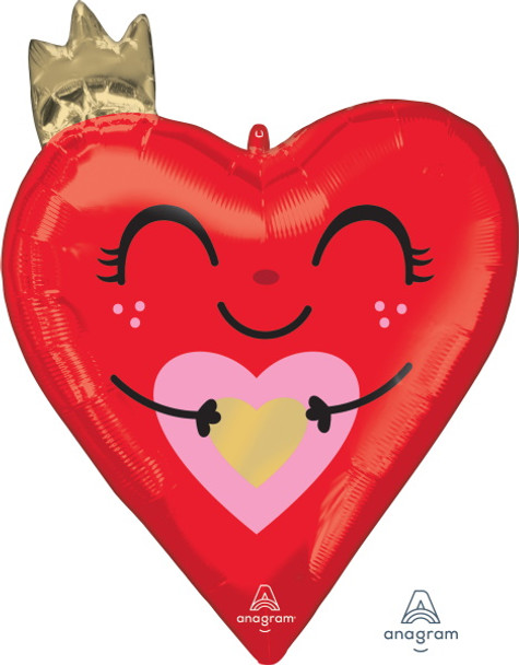 Anagram 26" Supershape Queen Of My Heart Valentine's Day Foil Balloon