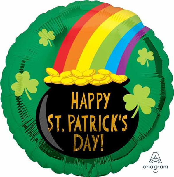 Anagram 18" Round Pot of Gold St. Patrick's Day Foil Balloon