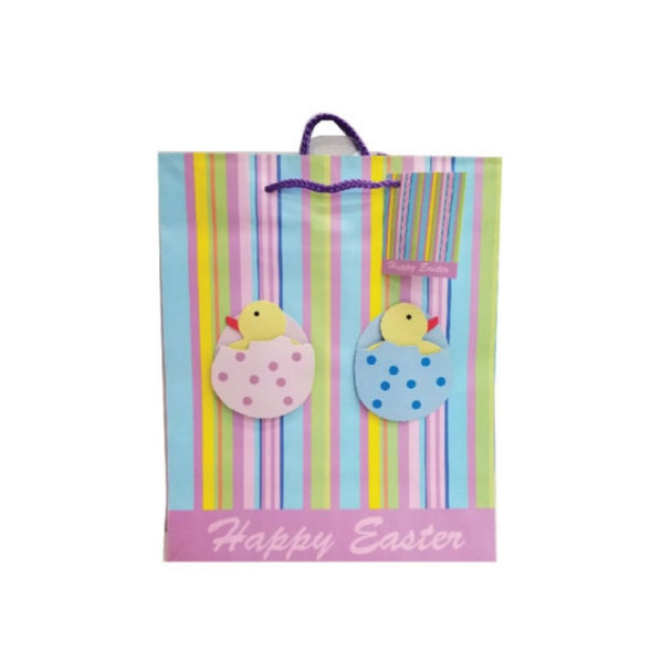 Happy Easter Chicks Pastel Gift Bag 12.5"