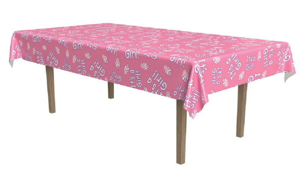 Pink It's A Girl Table Cover Party Decor