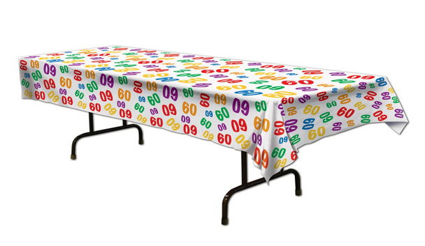60th Theme Plastic Table Cover