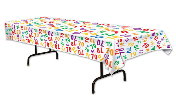 70th Theme Plastic Table Cover