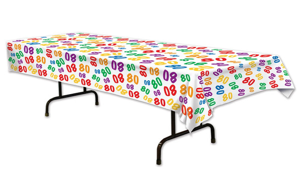 80th Theme Plastic Table Cover