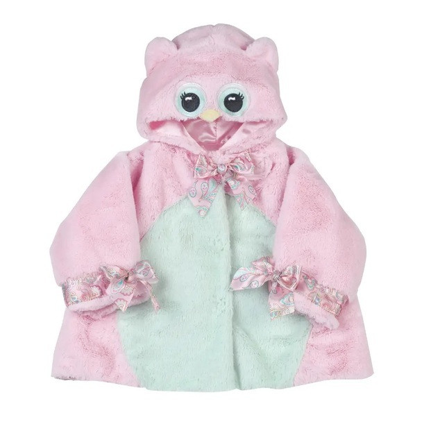 The Bearington Baby Collection Lil' Hoots Pink Owl Chamois Coat 12-24 Month Baby